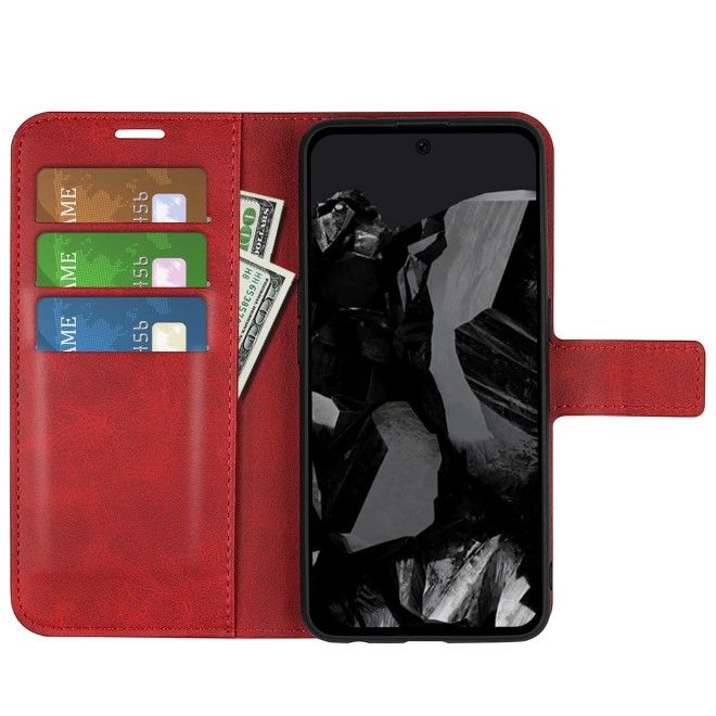 Google Pixel 9 Pro XL Handy Hülle - Classic II Leder Bookcover Series - rot