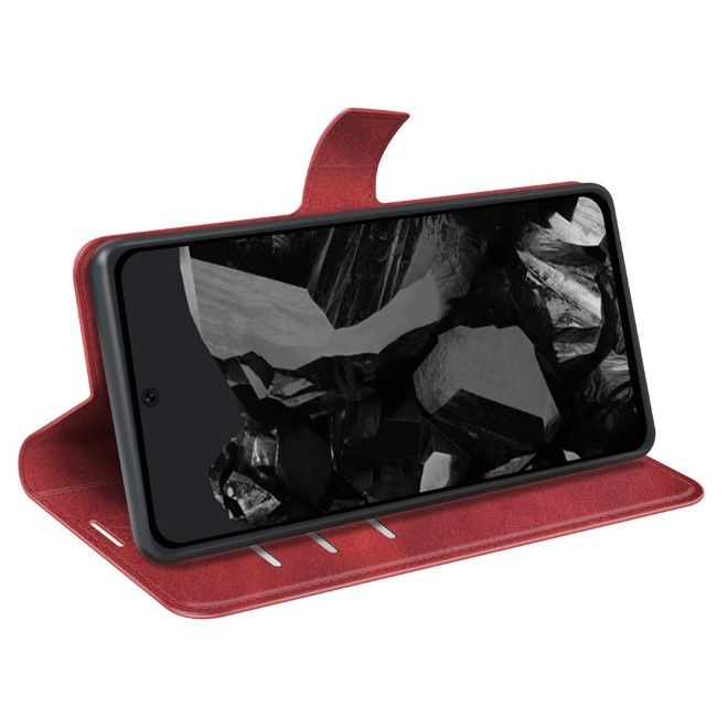 Google Pixel 9 Pro XL Handy Hülle - Classic II Leder Bookcover Series - rot
