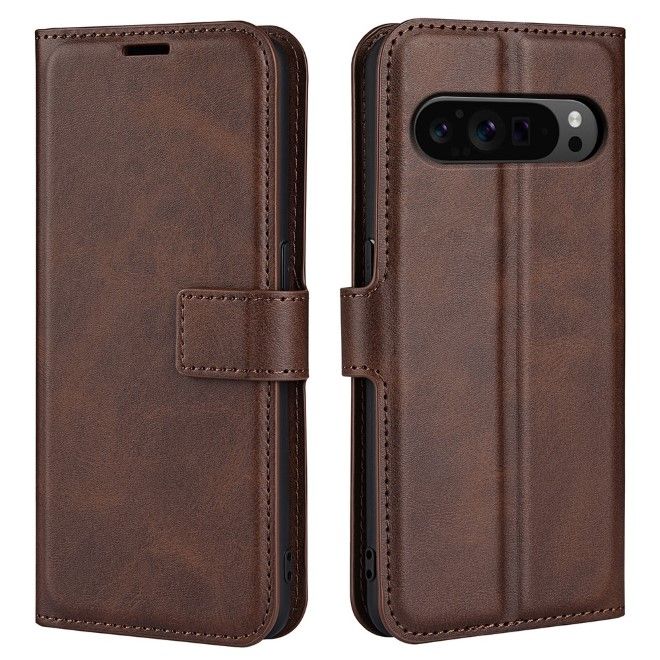 Google Pixel 9 Pro XL Handy Hülle - Classic II Leder Bookcover Series - braun