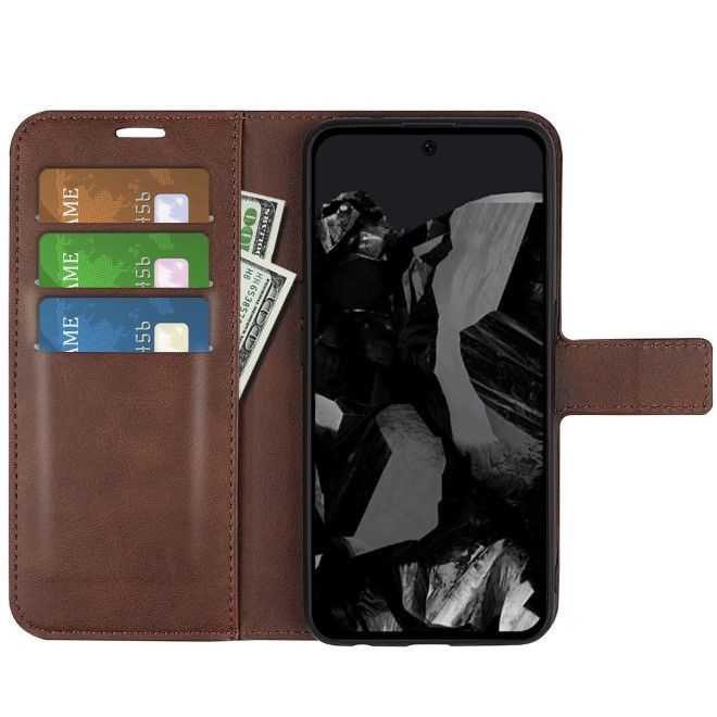 Google Pixel 9 Pro XL Handy Hülle - Classic II Leder Bookcover Series - braun
