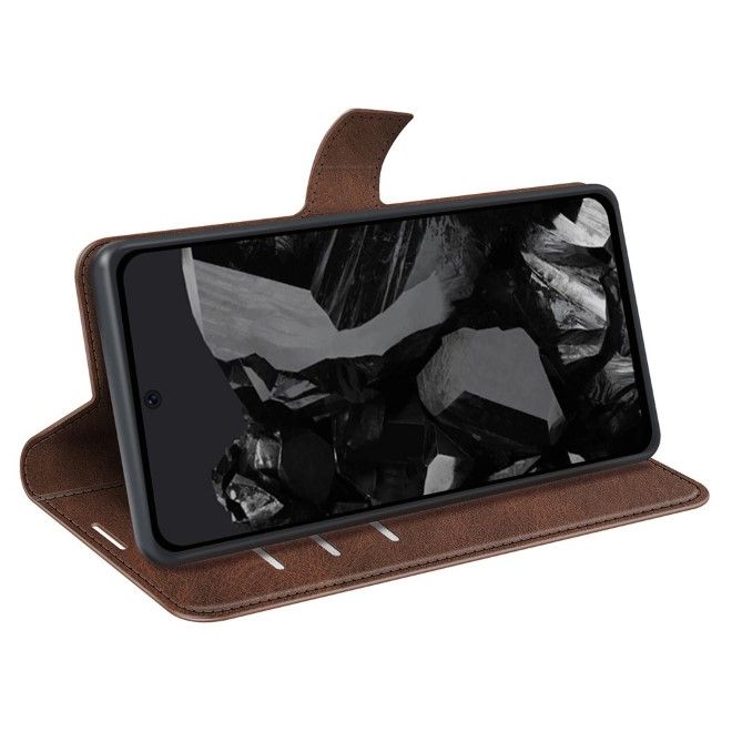 Google Pixel 9 Pro XL Handy Hülle - Classic II Leder Bookcover Series - braun