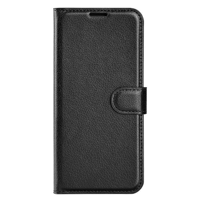 Google Pixel 9 Pro XL Handy Hülle - Litchi Leder Bookcover Series - schwarz