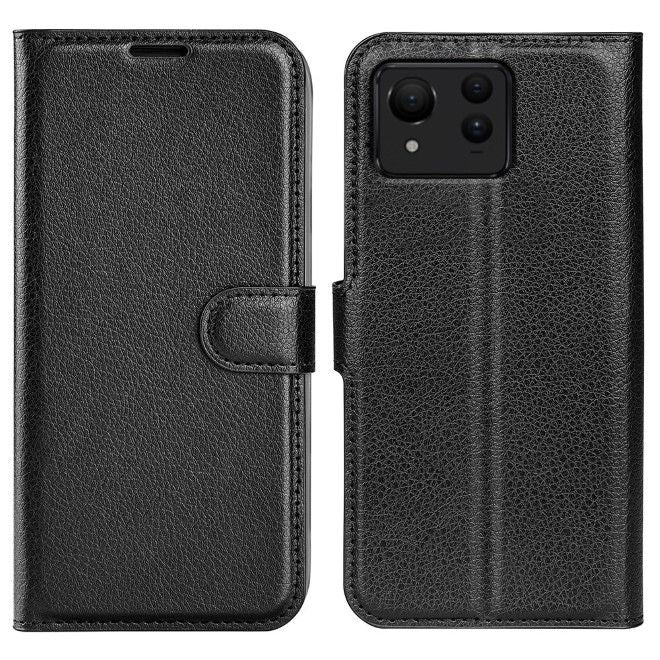 Asus Zenfone 11 Ultra 5G Handy Hülle - Litchi Leder Bookcover Series - schwarz