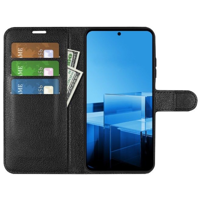 Asus Zenfone 11 Ultra 5G Handy Hülle - Litchi Leder Bookcover Series - schwarz
