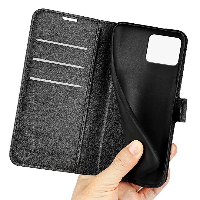 Asus Zenfone 11 Ultra 5G Handy Hülle - Litchi Leder Bookcover Series - schwarz