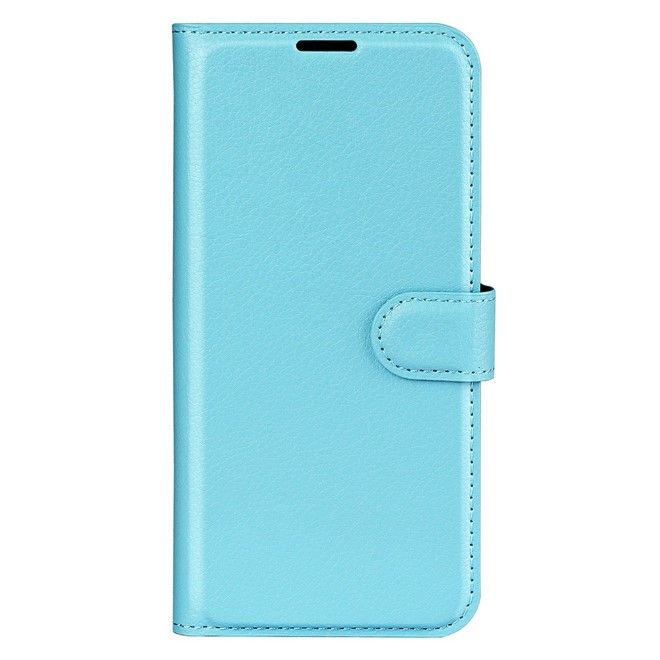 Google Pixel 9 Handy Hülle - Litchi Leder Bookcover Series - blau