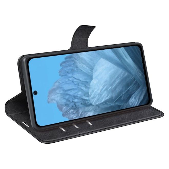 Google Pixel 9 Handy Hülle - Classic II Leder Bookcover Series - schwarz