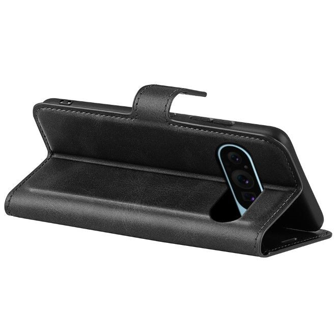Google Pixel 9 Handy Hülle - Classic II Leder Bookcover Series - schwarz