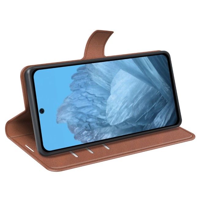 Google Pixel 9 Handy Hülle - Classic II Leder Bookcover Series - hellbraun