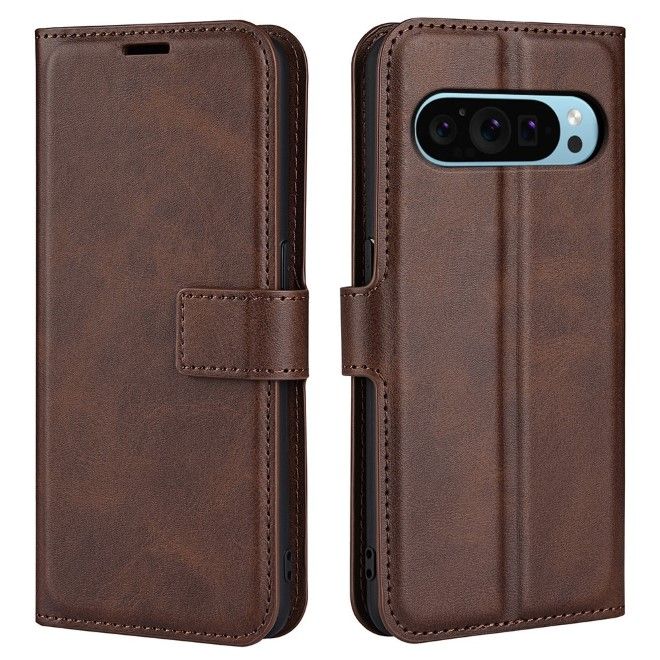 Google Pixel 9 Handy Hülle - Classic II Leder Bookcover Series - braun