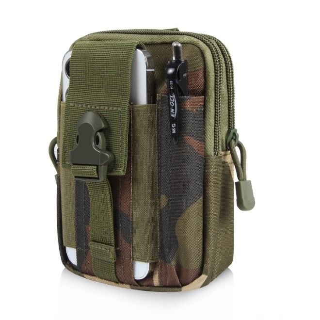 Haweel - Hüfttasche Outdoor Gürteltasche - Handytasche für Smartphones bis 7" - mit Reissverschluss - Camouflage