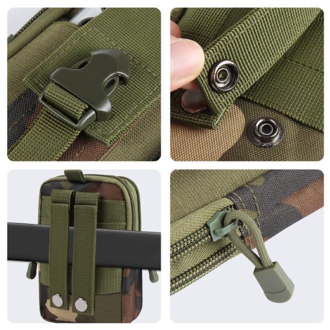 Haweel - Hüfttasche Outdoor Gürteltasche - Handytasche für Smartphones bis 7" - mit Reissverschluss - Camouflage