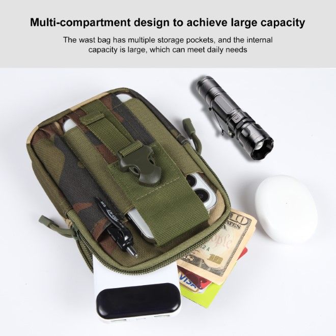 Haweel - Hüfttasche Outdoor Gürteltasche - Handytasche für Smartphones bis 7" - mit Reissverschluss - Camouflage