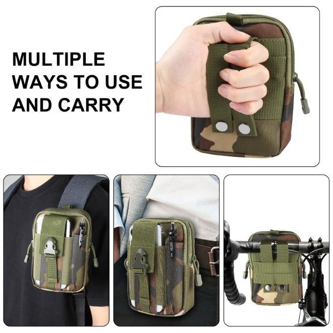 Haweel - Hüfttasche Outdoor Gürteltasche - Handytasche für Smartphones bis 7" - mit Reissverschluss - Camouflage