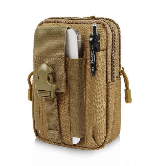 Haweel - Hüfttasche Outdoor Gürteltasche - Handytasche für Smartphones bis 7" - mit Reissverschluss - khaki