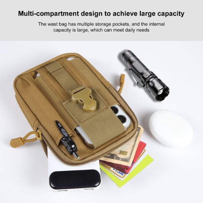 Haweel - Hüfttasche Outdoor Gürteltasche - Handytasche für Smartphones bis 7" - mit Reissverschluss - khaki