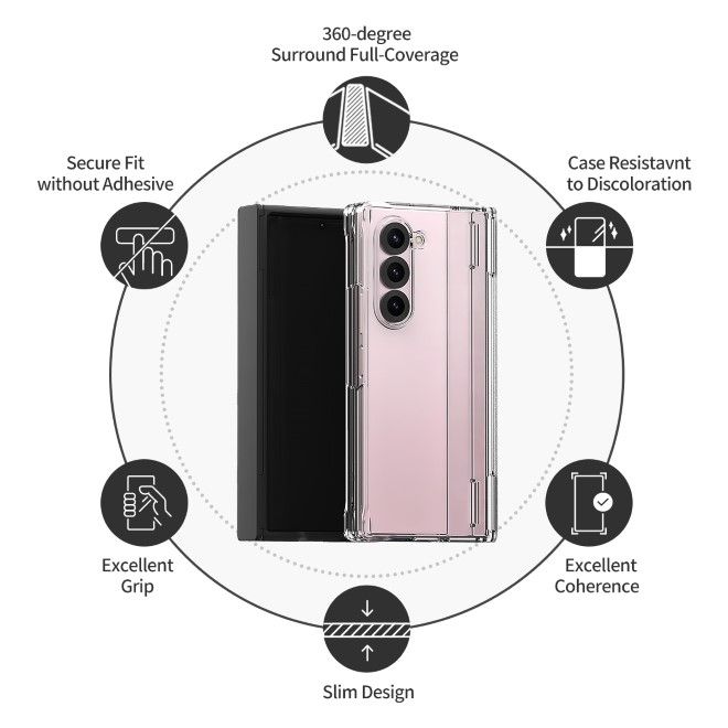 Araree - Samsung Galaxy Z Fold6 Schutzhülle Hardcase - 360 Nukin Series - Made in Korea - schwarz