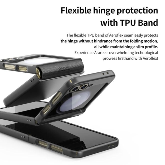 Araree - Samsung Galaxy Z Flip6 Hülle - Case aus Plastik - Aero Flex Series - Made in Korea - schwarz