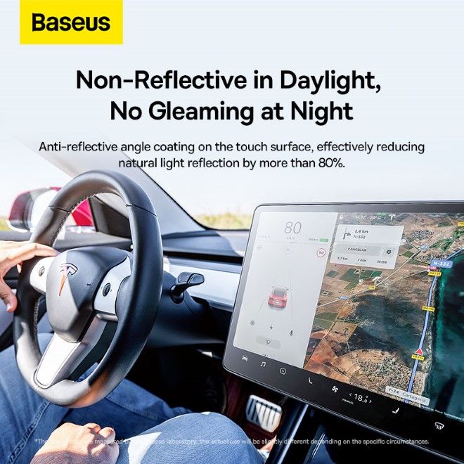 Baseus - Schutzglas 0.3mm für Tesla Model 3 / Model Y 15 Zoll Monitor - transparent