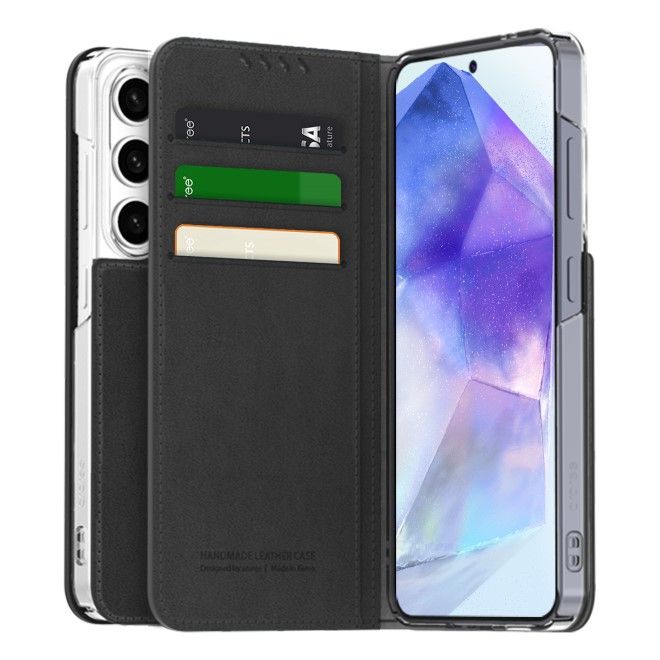 Araree - Samsung Galaxy A35 5G Hülle - Case aus Kunstleder - Mustang Diary Series - Made in Korea - schwarz