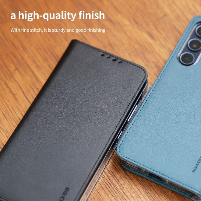 Araree - Samsung Galaxy A35 5G Hülle - Case aus Kunstleder - Mustang Diary Series - Made in Korea - schwarz