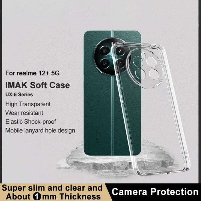 Imak - Realme 12+ Hülle - Softcase aus TPU - UX-5 Series - transparent