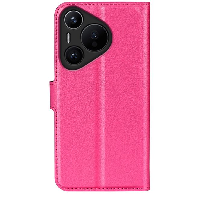 Huawei Pura 70 Handy Hülle - Litchi Leder Bookcover Series - rosa