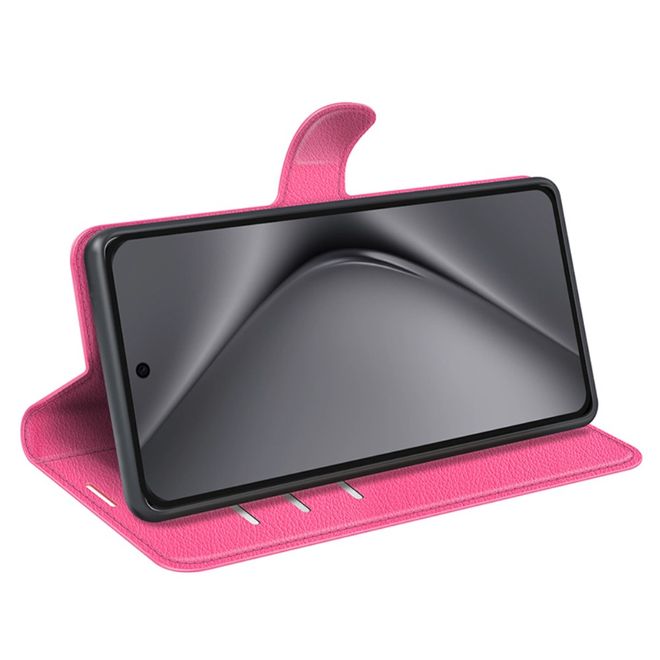 Huawei Pura 70 Pro / Pura 70 Pro+ Handy Hülle - Litchi Leder Bookcover Series - rosa