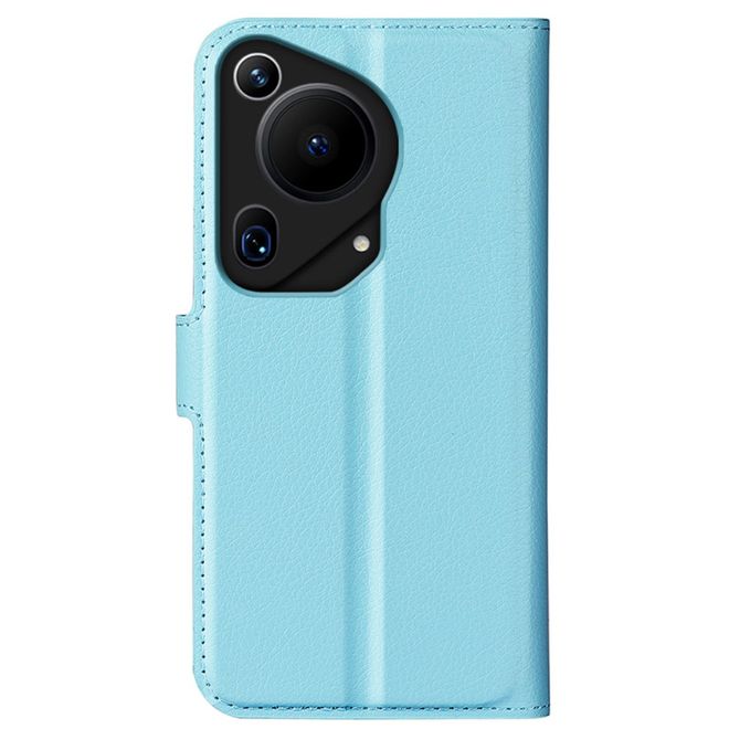 Huawei Pura 70 Ultra Handy Hülle - Litchi Leder Bookcover Series - blau