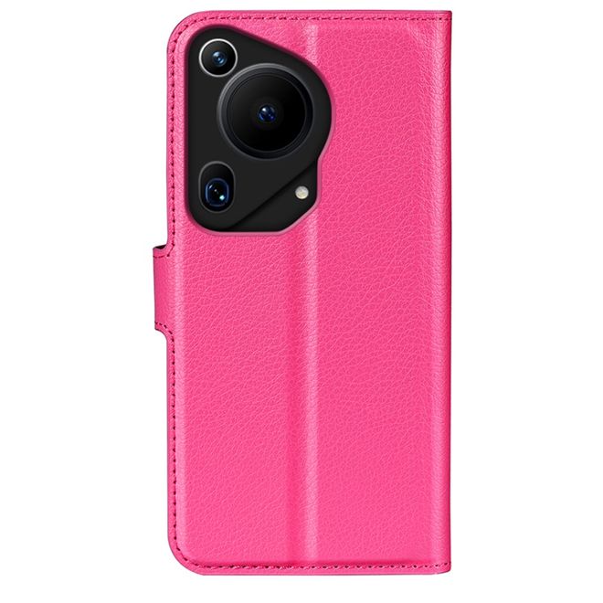 Huawei Pura 70 Ultra Handy Hülle - Litchi Leder Bookcover Series - rosa