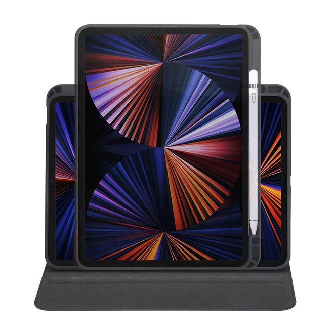 iPad Air 11 (2025/2024/2022/2020) / iPad Pro 11 (2022/2021/2020) Hülle - 360° rotierbares Case aus Leder - schwarz