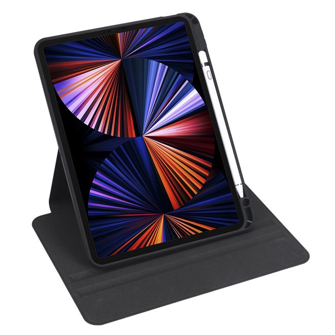 iPad Air 11 (2025/2024/2022/2020) / iPad Pro 11 (2022/2021/2020) Hülle - 360° rotierbares Case aus Leder - schwarz