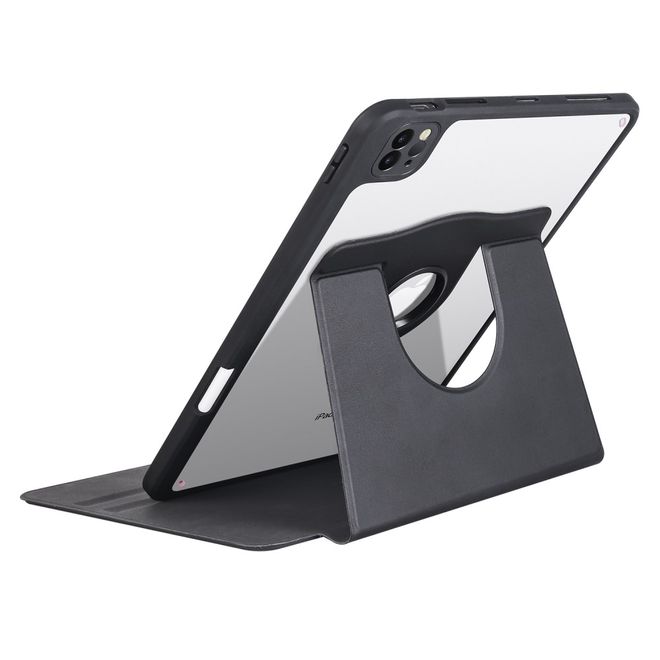 iPad Air 11 (2025/2024/2022/2020) / iPad Pro 11 (2022/2021/2020) Hülle - 360° rotierbares Case aus Leder - schwarz