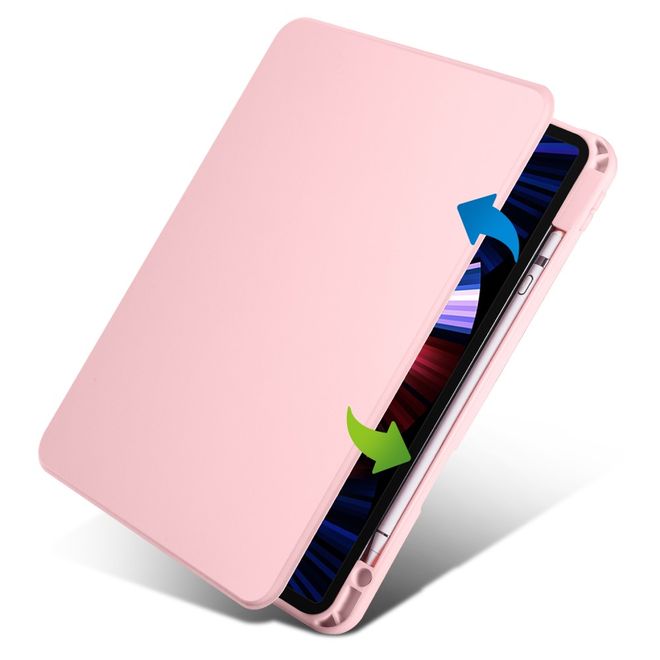 iPad Air 11 (2025/2024/2022/2020) / iPad Pro 11 (2022/2021/2020) Hülle - 360° rotierbares Case aus Leder - pink