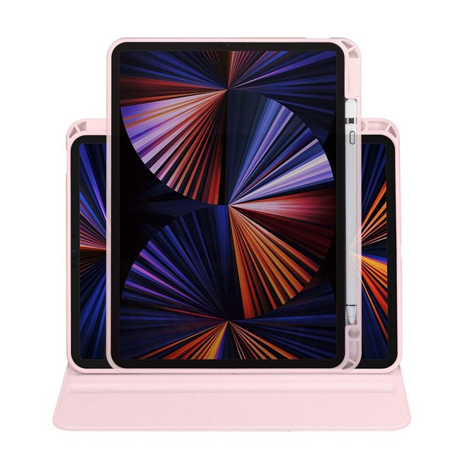 iPad Air 11 (2025/2024/2022/2020) / iPad Pro 11 (2022/2021/2020) Hülle - 360° rotierbares Case aus Leder - pink