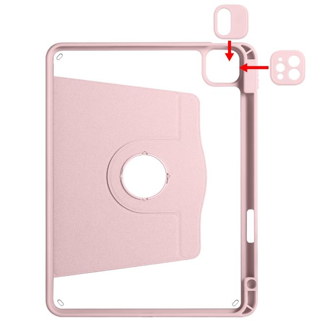 iPad Air 11 (2025/2024/2022/2020) / iPad Pro 11 (2022/2021/2020) Hülle - 360° rotierbares Case aus Leder - pink