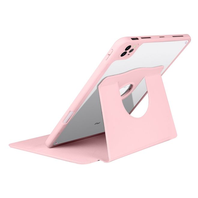 iPad Air 11 (2025/2024/2022/2020) / iPad Pro 11 (2022/2021/2020) Hülle - 360° rotierbares Case aus Leder - pink