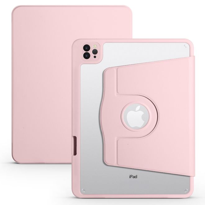 iPad Air 11 (2025/2024/2022/2020) / iPad Pro 11 (2022/2021/2020) Hülle - 360° rotierbares Case aus Leder - pink