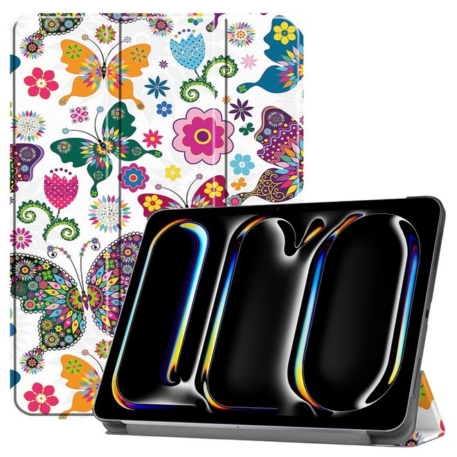 iPad Pro 11 (2024) Case - Tri-fold Leather Case - Butterflies