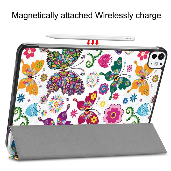 iPad Pro 11 (2024) Case - Tri-fold Leather Case - Butterflies