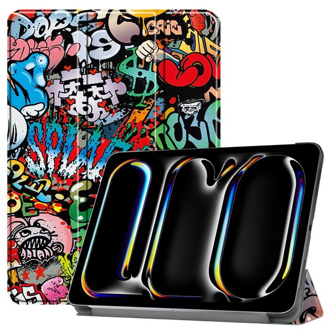 iPad Pro 11 (2024) Case - Tri-fold Leather Case - Graffiti