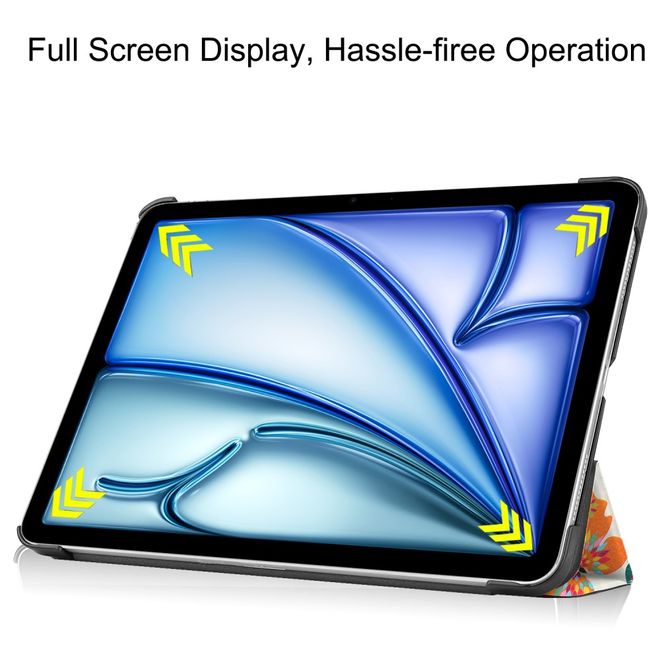 Étui pour iPad Air 11 (2026/2025/2024) - Housse pliable en trois en cuir - Papillons