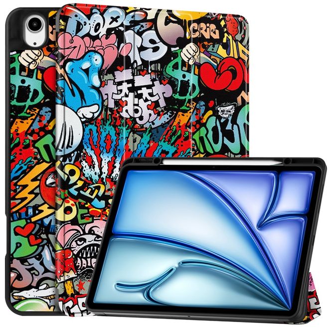 iPad Air 13 (2026/2025/2024) Hülle - Dreifach faltbares Case aus Leder - Graffiti