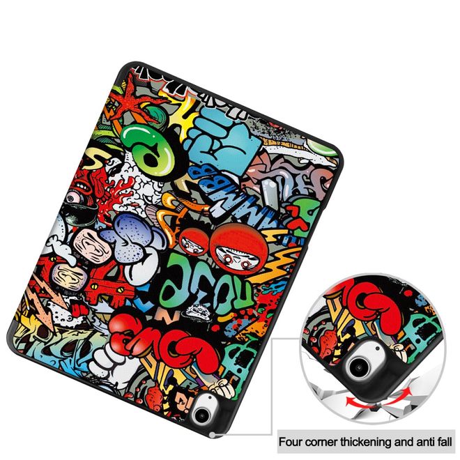 iPad Air 13 (2026/2025/2024) Hülle - Dreifach faltbares Case aus Leder - Graffiti