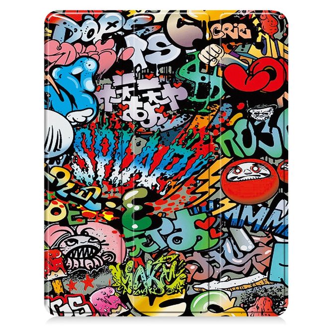 iPad Air 13 (2026/2025/2024) Hülle - Dreifach faltbares Case aus Leder - Graffiti