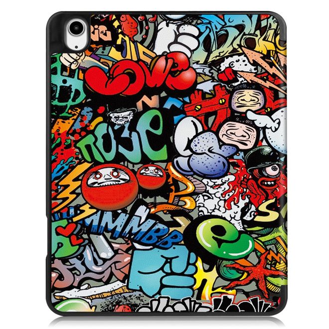 iPad Air 13 (2026/2025/2024) Hülle - Dreifach faltbares Case aus Leder - Graffiti