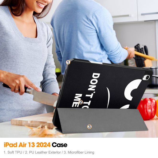iPad Air 13 (2026/2025/2024) Case - Tri-Fold Leather Case - Don't touch me