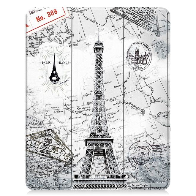 Étui pour iPad Pro 13 (2024) - Étui en cuir à trois volets - Tour Eiffel