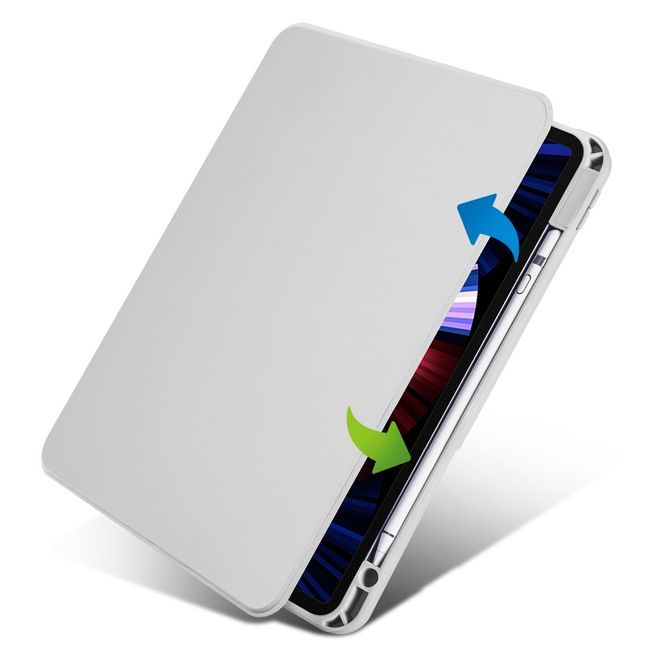 Étui pour iPad Pro 13 (2024) - Étui en cuir rotatif à 360° - Gris