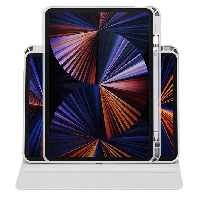 Étui pour iPad Pro 13 (2024) - Étui en cuir rotatif à 360° - Gris